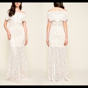 Tadashi Shoji off shoulder lace gown